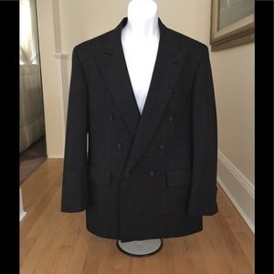 Bill Blass Vintage Dk Gray Plaid Suit Jkt., Sz 42R